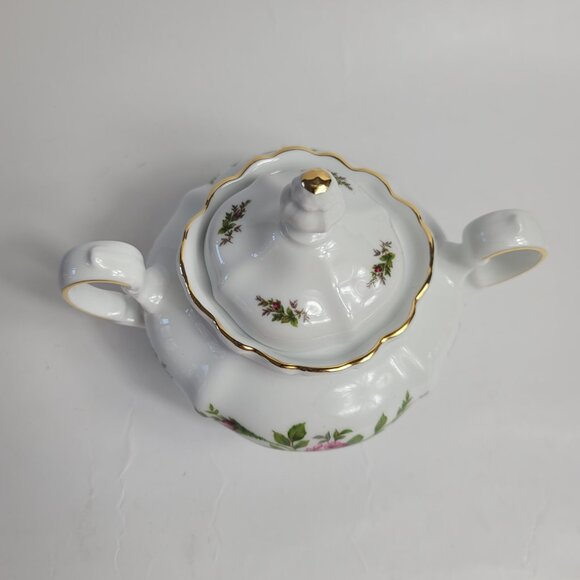 Traditions China Johann Haviland Moss Rose Sugar Bowl White with Pink Roses - Picture 2 of 16